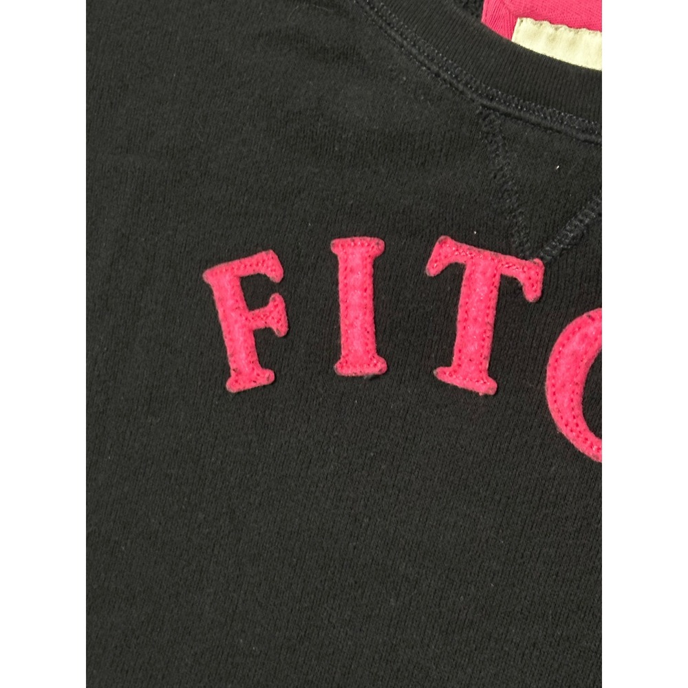 Abercrombie & Fitch‎ Womens Navy Pink Logo Cropped Sweatshirt Large 100% Cotton - Picture 6 of 9